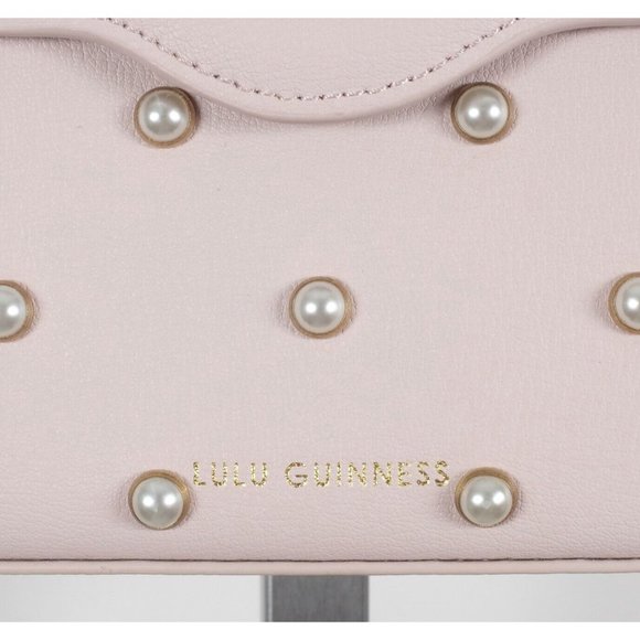 New Lulu Guinness bag pearl leather QUEENIE handbag pink studded - Picture 12 of 13